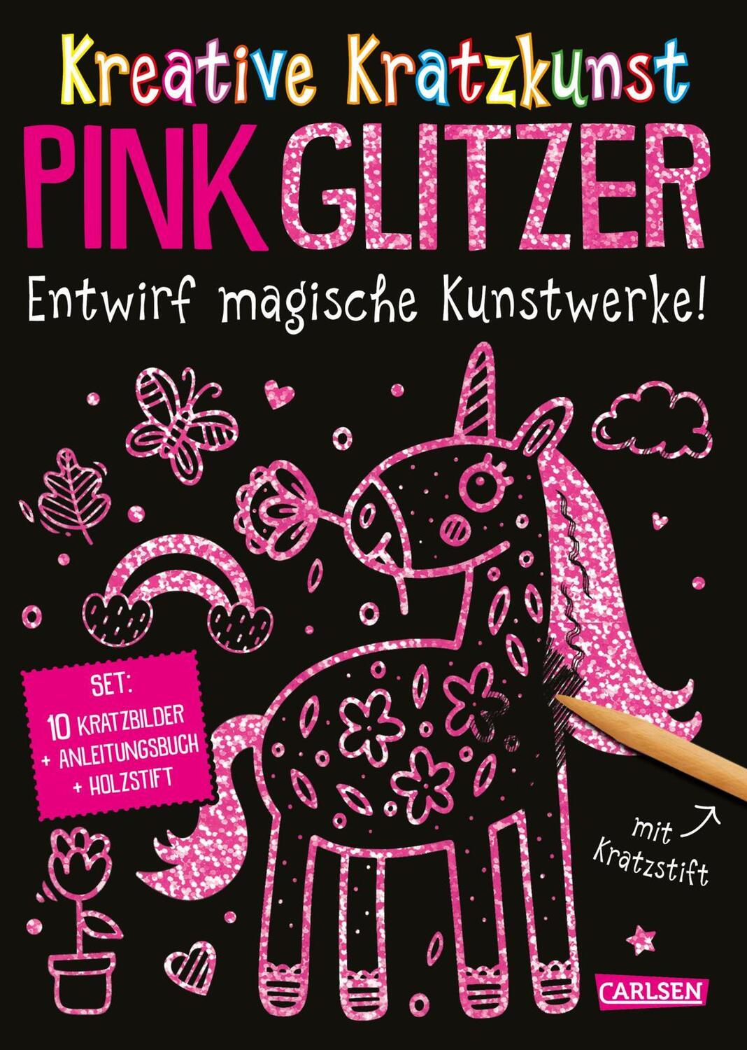 Cover: 9783551191984 | Kratzbilder für Kinder: Kreative Kratzkunst: Pink Glitzer | Poitier