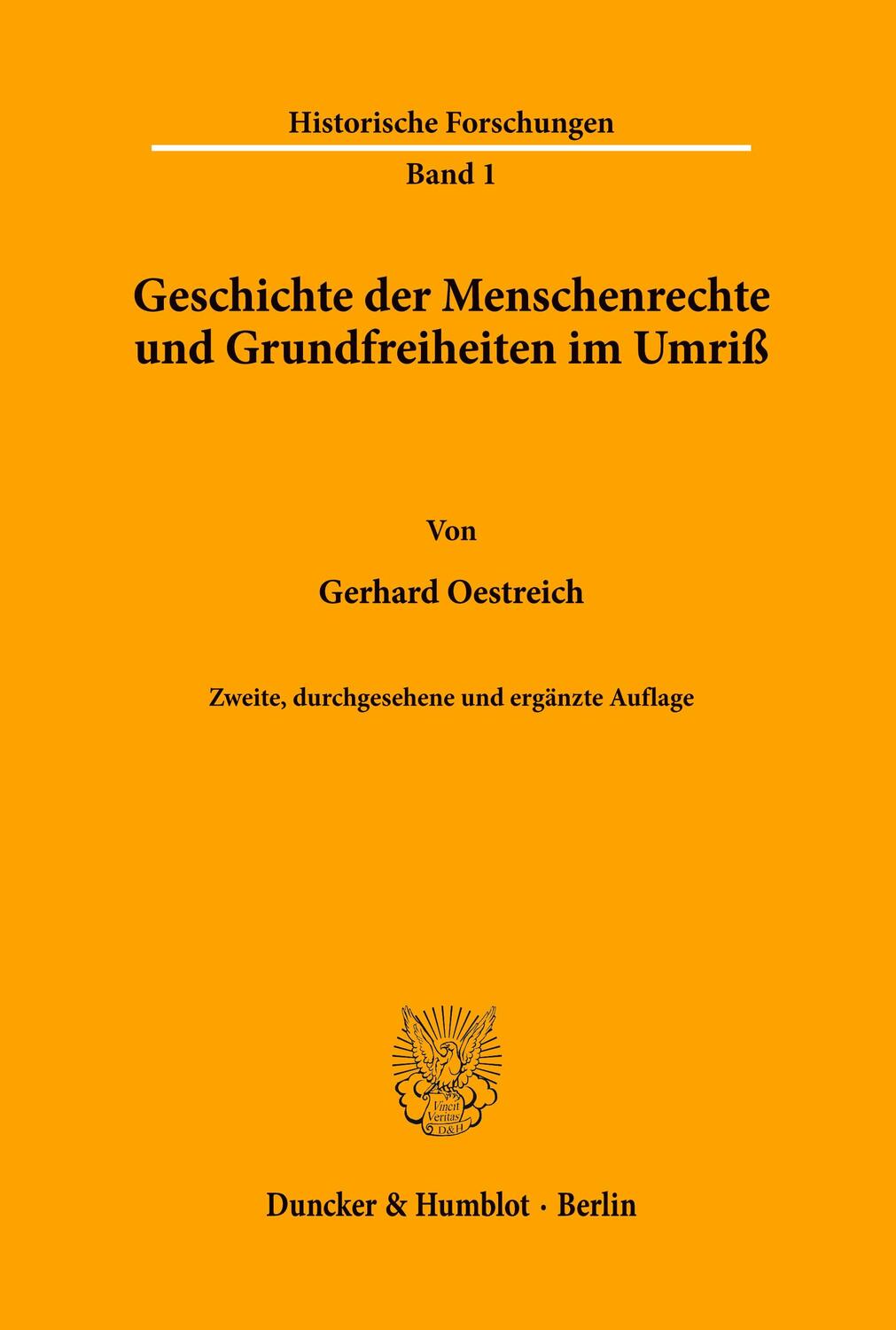 Cover: 9783428020928 | Geschichte der Menschenrechte und Grundfreiheiten im Umriß. | Buch