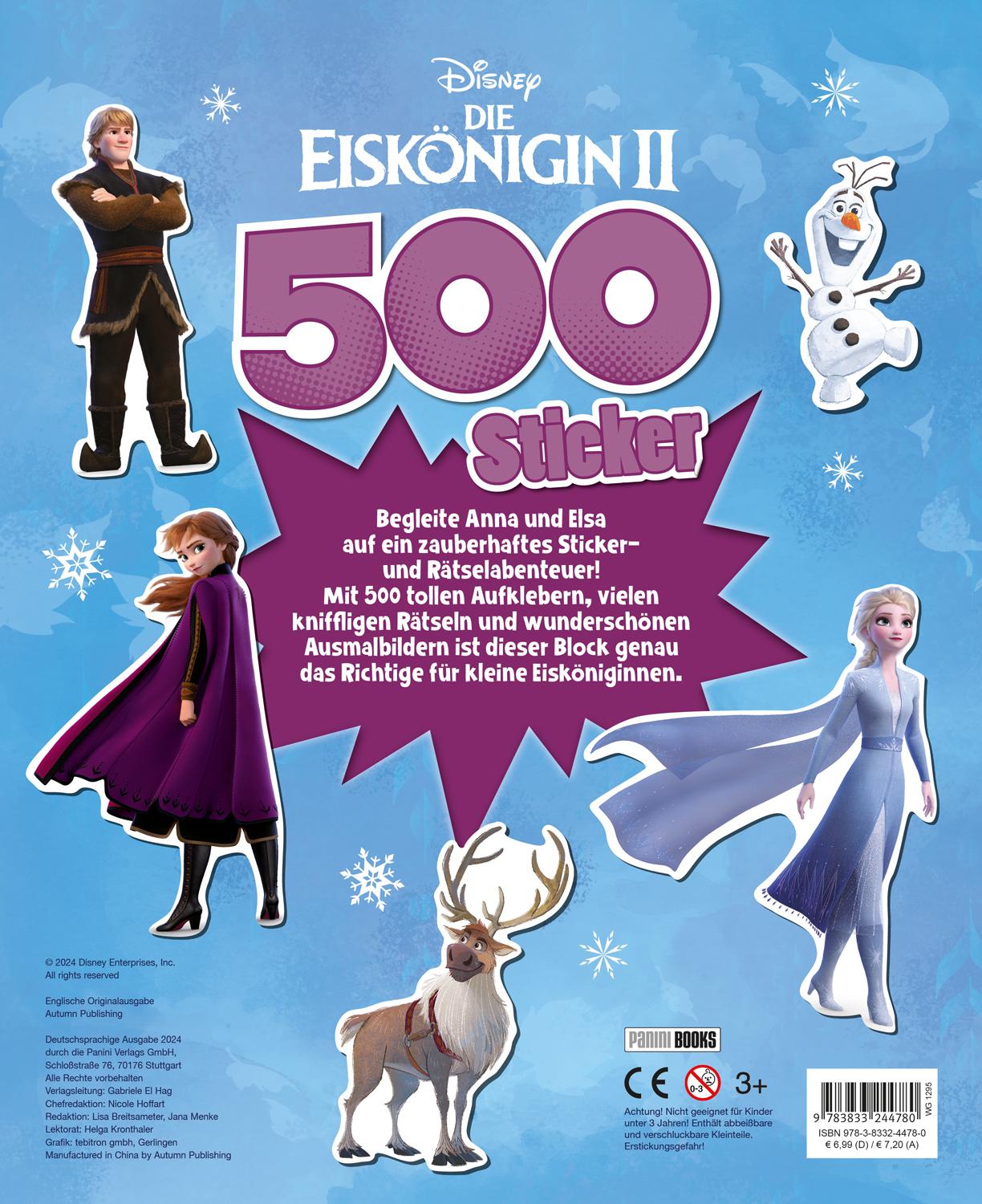 Rückseite: 9783833244780 | Disney Die Eiskönigin 2: 500 Sticker - Stickern - Rätseln - Ausmalen