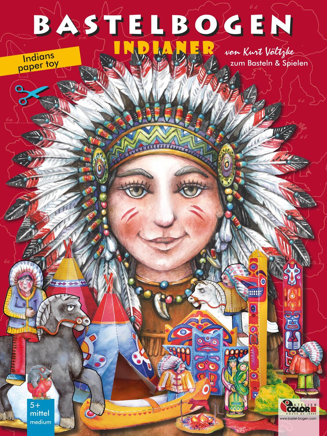 Cover: 4280000272164 | Indianer Bastelbogen | 3d bespielbares Indianerdorf zum Ausschneiden