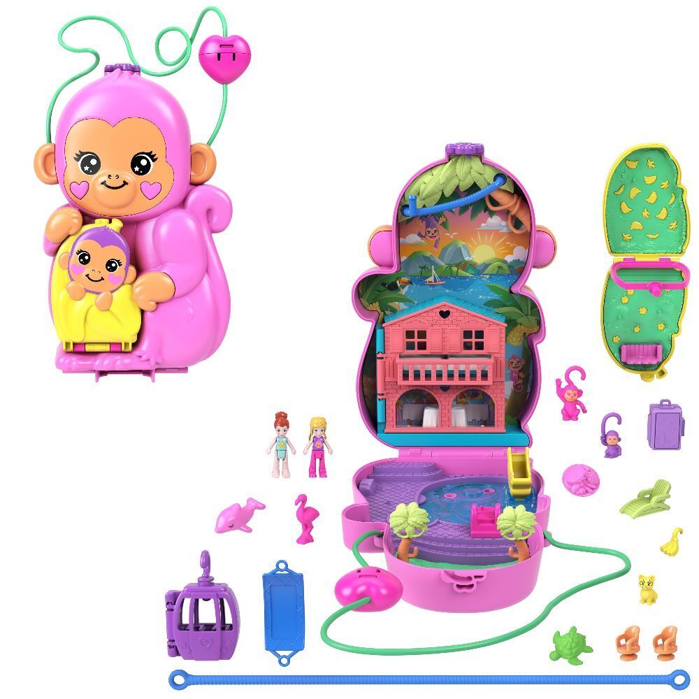 Bild: 194735218004 | Polly Pocket Affenmama und Baby | Stück | Fensterkarton | HWP04