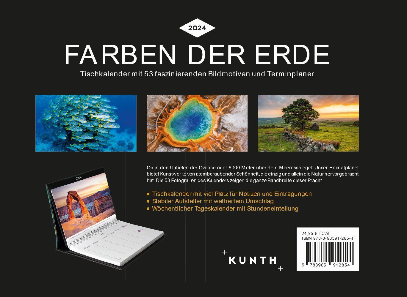 Bild: 9783965912854 | Farben der Erde - KUNTH Tischkalender 2024 | Kalender | 54 S. | 2024