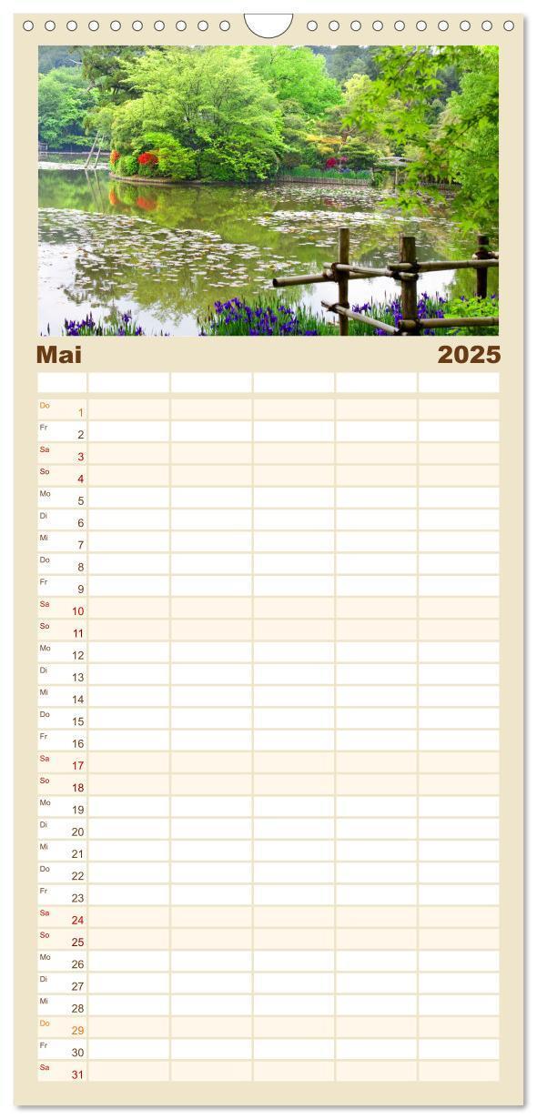 Bild: 9783457101452 | Familienplaner 2025 - Gärten in Japan mit 5 Spalten (Wandkalender,...