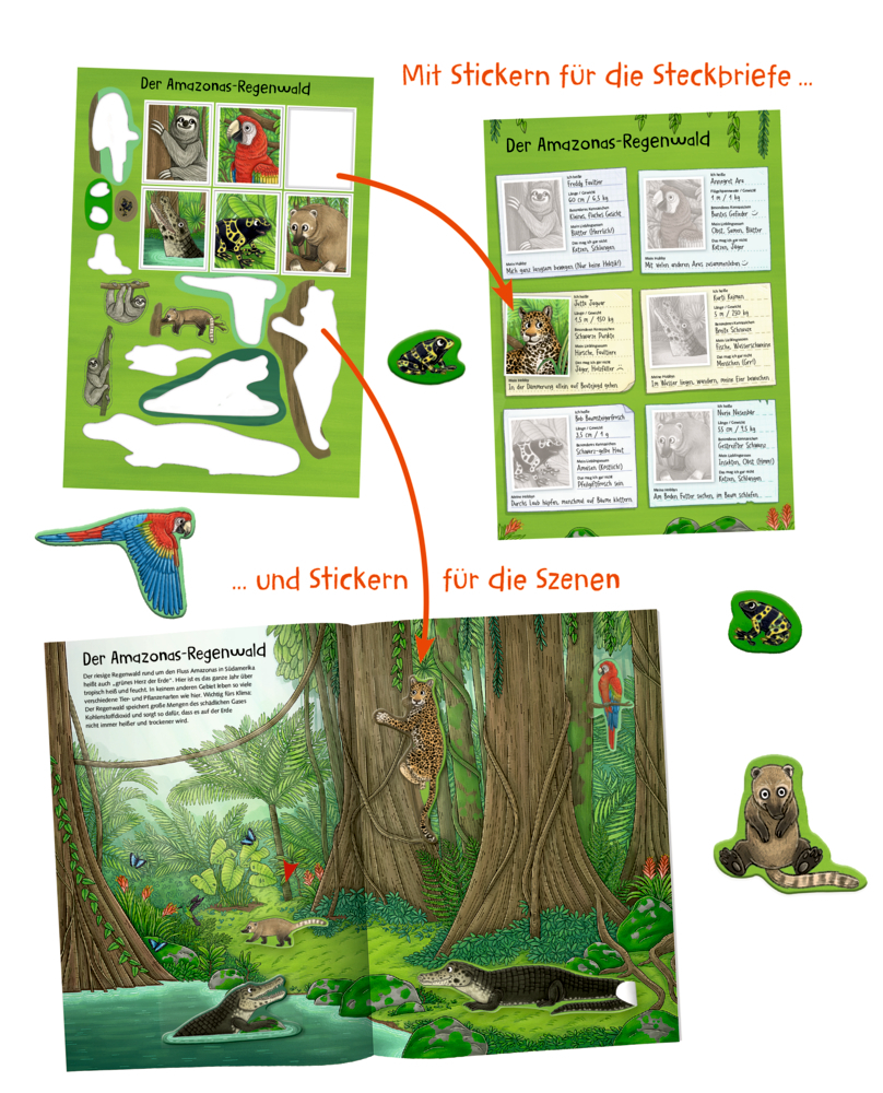 Bild: 9783649638315 | Natur-Stickerwelt - Wilde Tiere | Ruby Anna Warnecke | Buch | 24 S.