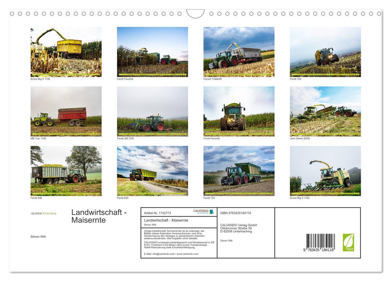 Bild: 9783435184118 | Landwirtschaft - Maisernte (Wandkalender 2025 DIN A3 quer),...