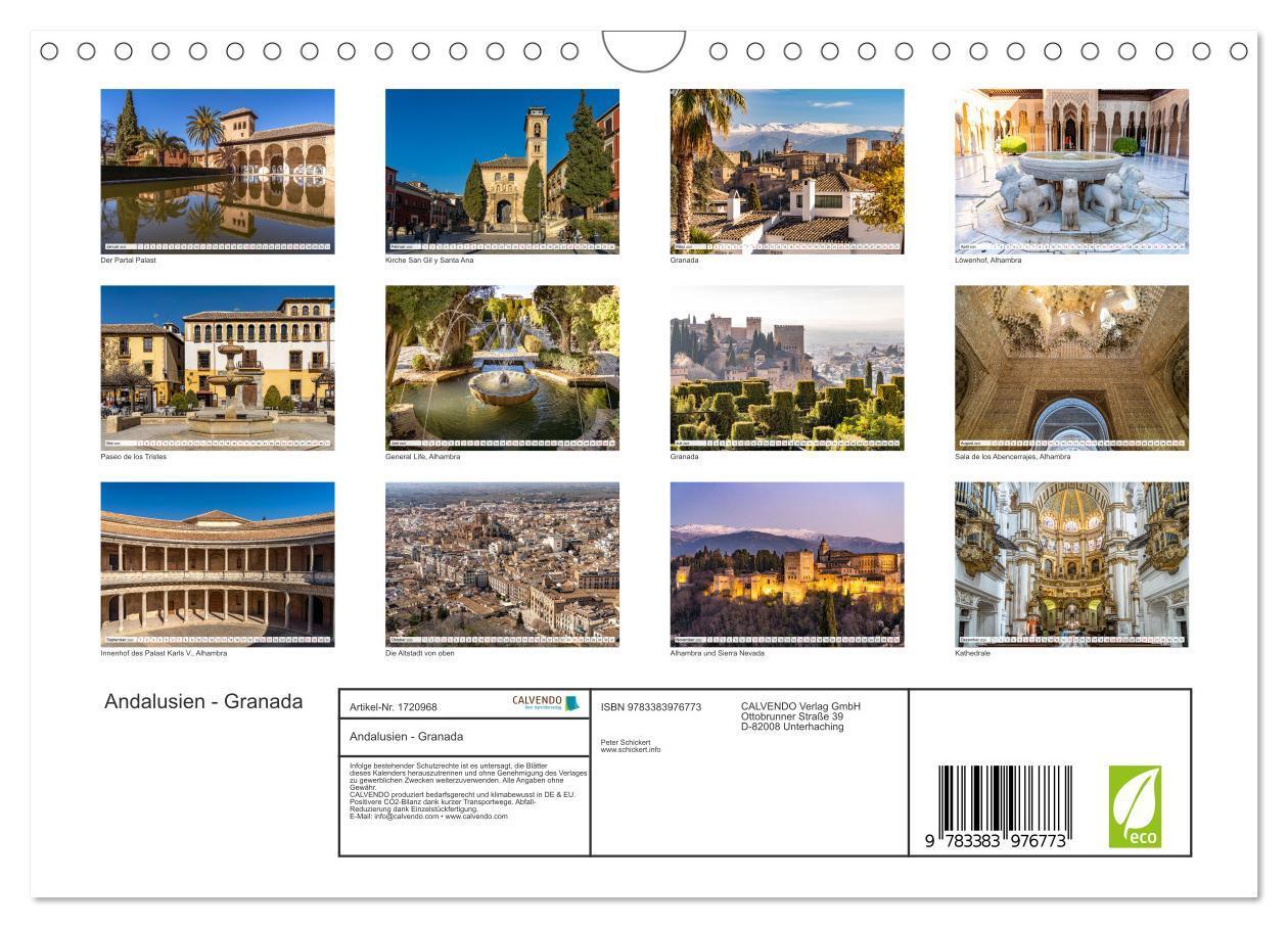 Bild: 9783383976773 | Andalusien - Granada (Wandkalender 2025 DIN A4 quer), CALVENDO...