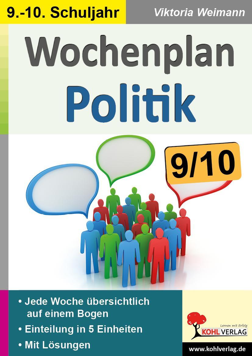 Cover: 9783966242660 | Wochenplan Politik / Klasse 9-10 | Viktoria Weimann | Taschenbuch