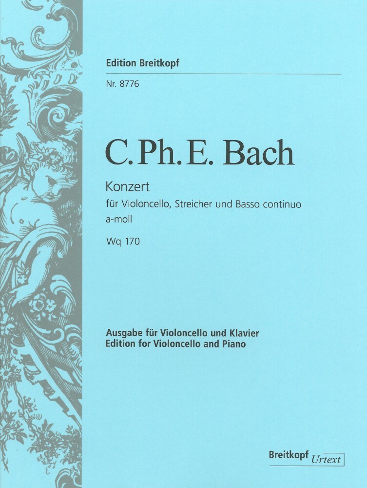 Cover: 9790004181768 | Cellokonzert a-moll Wq 170 | Carl Philipp Emanuel Bach | Klavierauszug