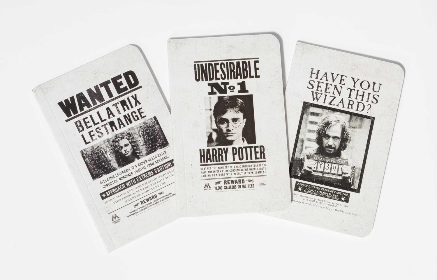 Cover: 9781683833574 | Harry Potter: Wanted Posters Pocket Notebook Collection (Set of 3)