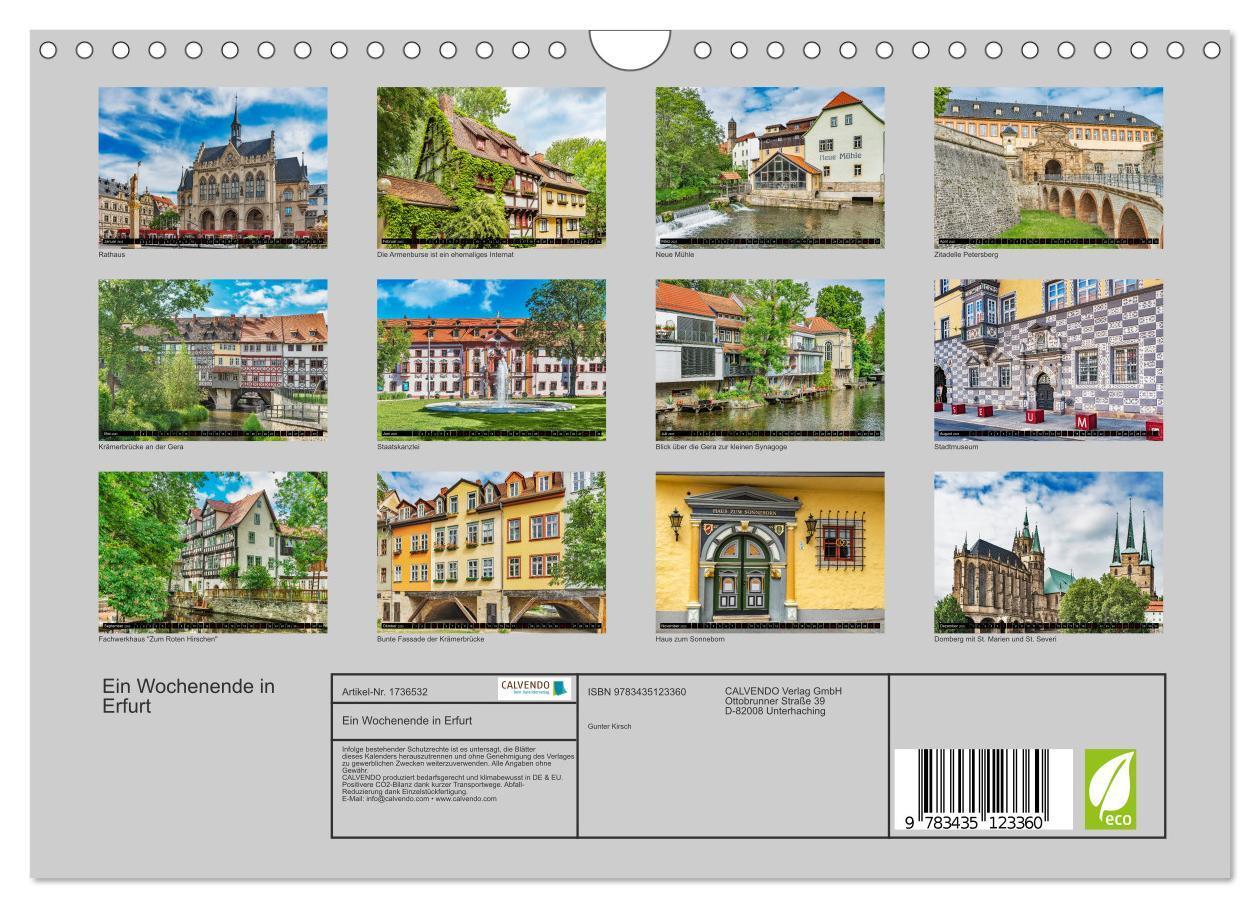 Bild: 9783435123360 | Ein Wochenende in Erfurt (Wandkalender 2025 DIN A4 quer), CALVENDO...