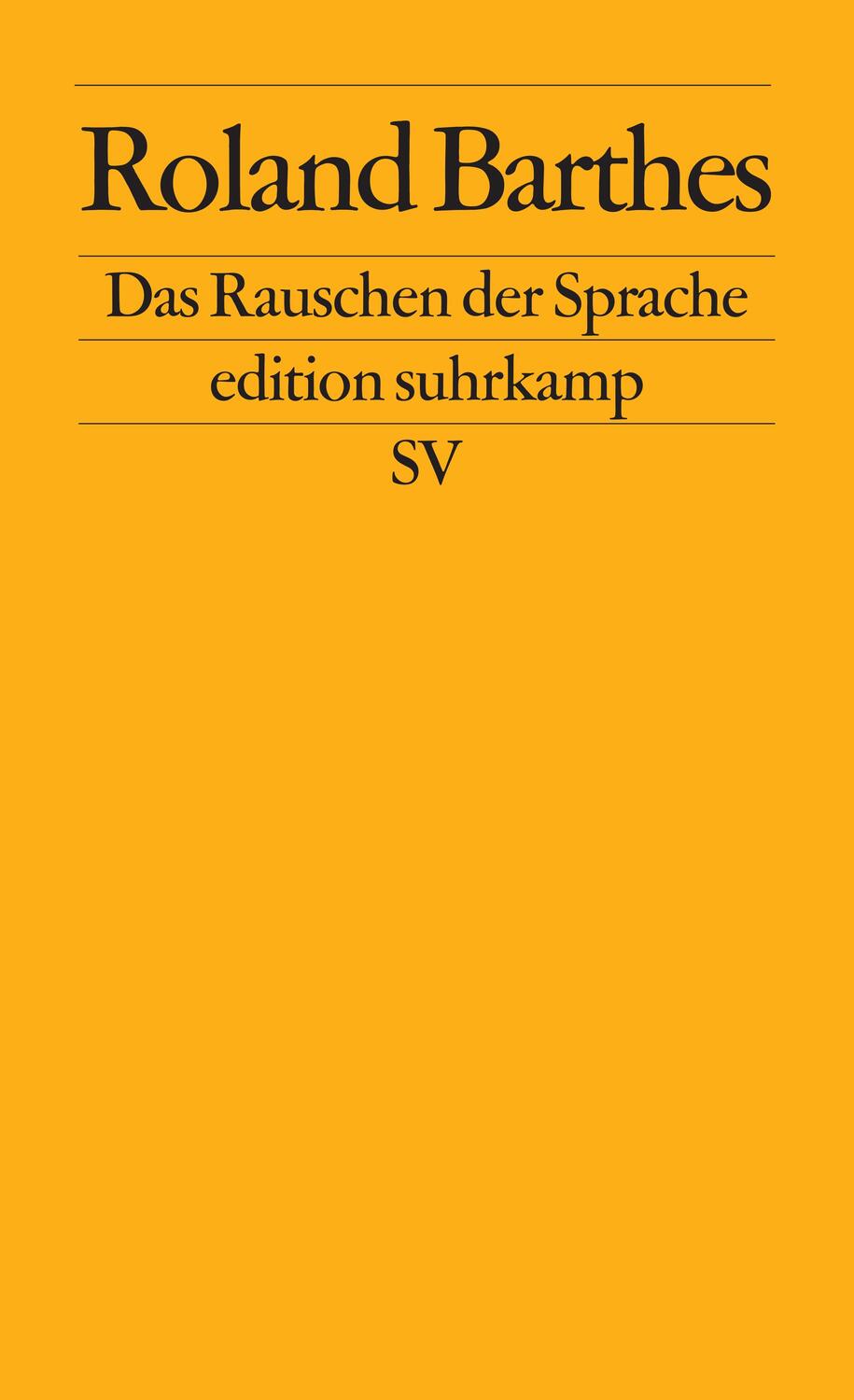 Cover: 9783518116951 | Das Rauschen der Sprache | Kritische Essays IV | Roland Barthes | Buch