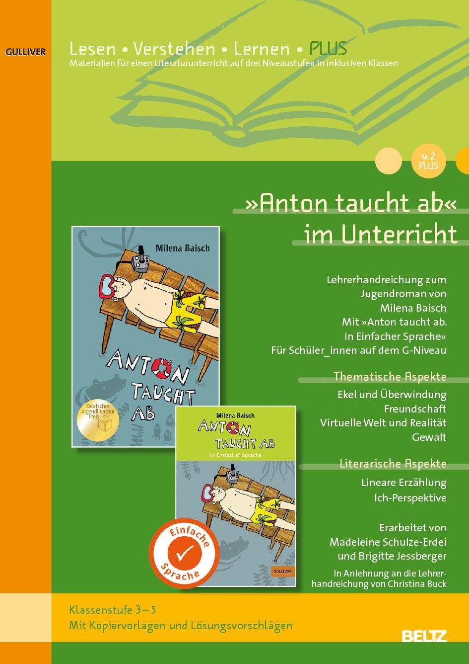 Cover: 9783407630841 | »Anton taucht ab« im Unterricht PLUS | Birgit Jessberger (u. a.)