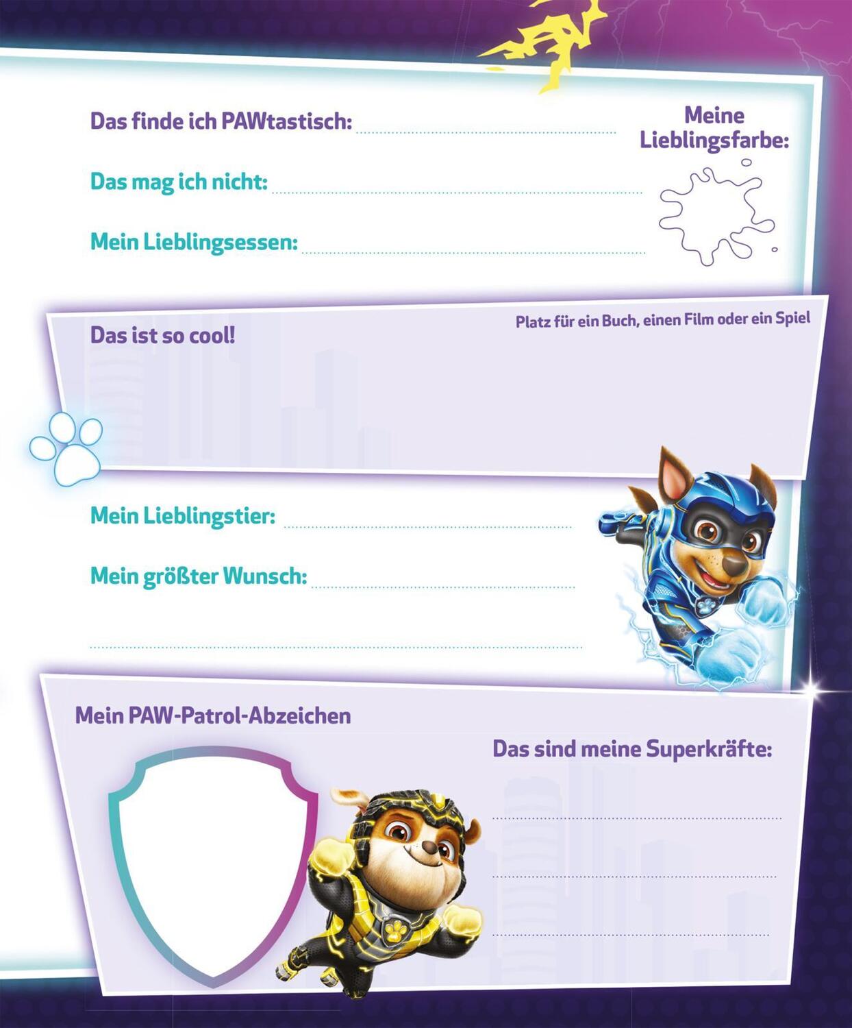 Bild: 9783845123806 | PAW Patrol Mitmachbuch: Der Mighty Kinofilm: Mein Freundebuch | Buch