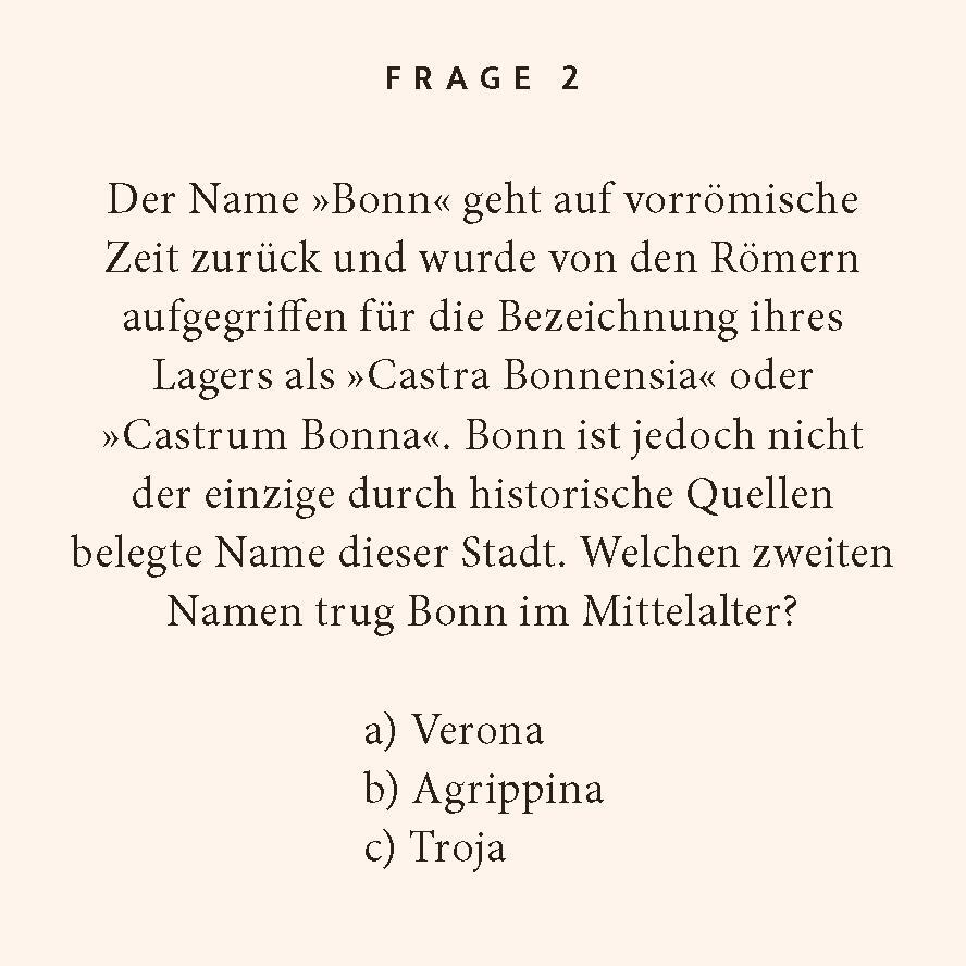 Bild: 9783899784770 | Bonn-Quiz | 100 Fragen und Antworten | Barbara Steingießer | Buch