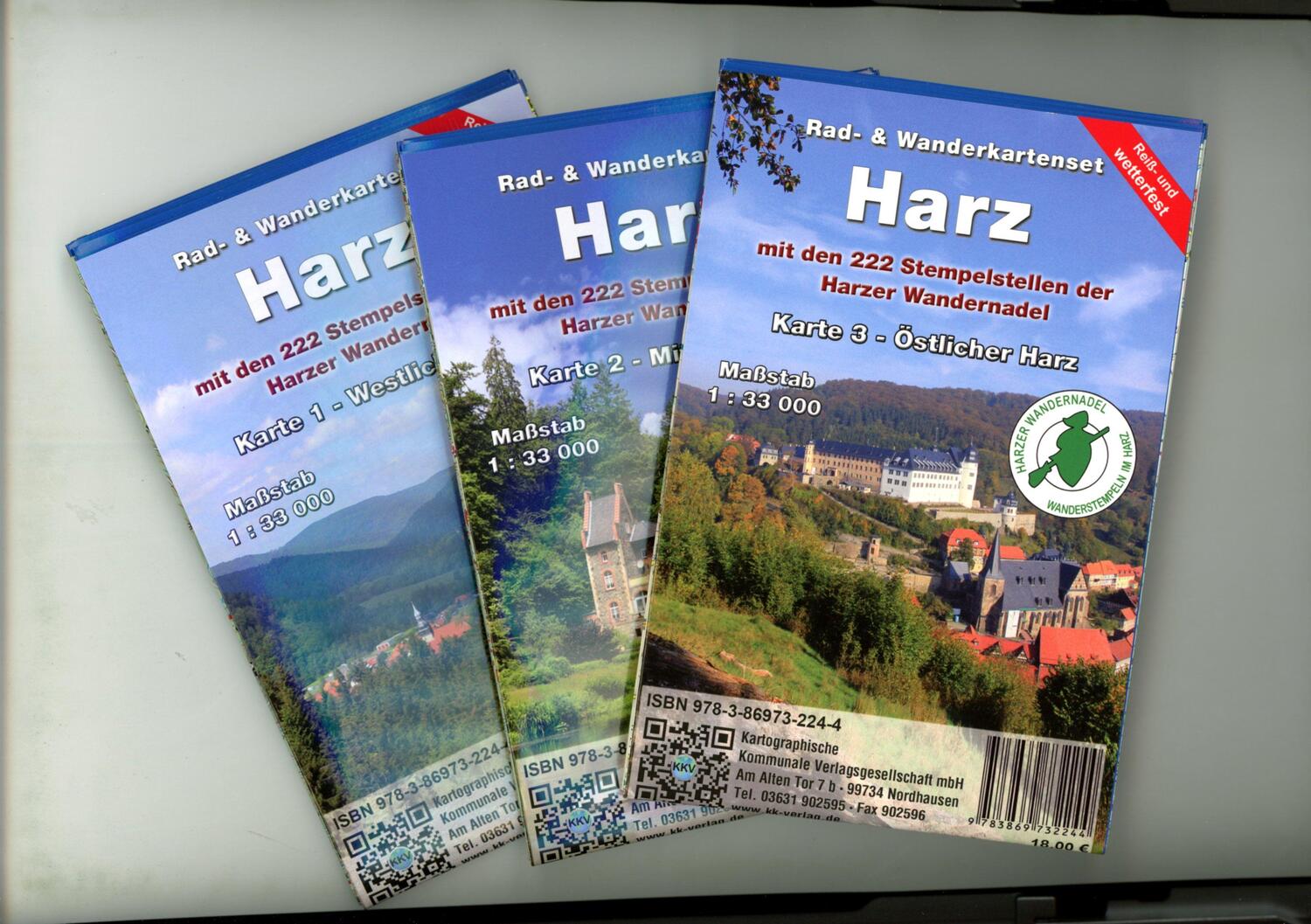 Cover: 9783869732244 | Kartenset Harz | 3-teiliges wetterfestes Kartenset vom gesamten Harz
