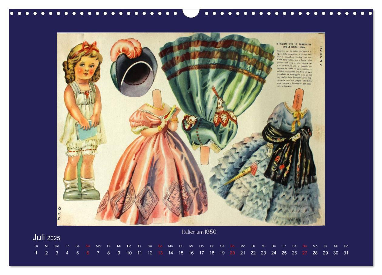 Bild: 9783435700585 | Alte europäische Ankleidepuppen aus Papier (Wandkalender 2025 DIN...