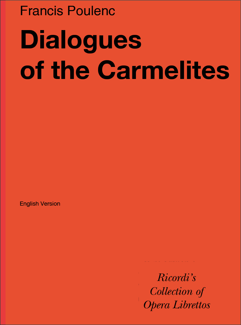 Cover: 9788875925536 | Dialogues Of The Carmelites | Francis Poulenc | Textheft | 1986