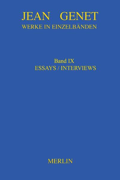 Cover: 9783875363357 | Werkausgabe. Werke in Einzelbänden - Essays &amp; Interviews | Band IX