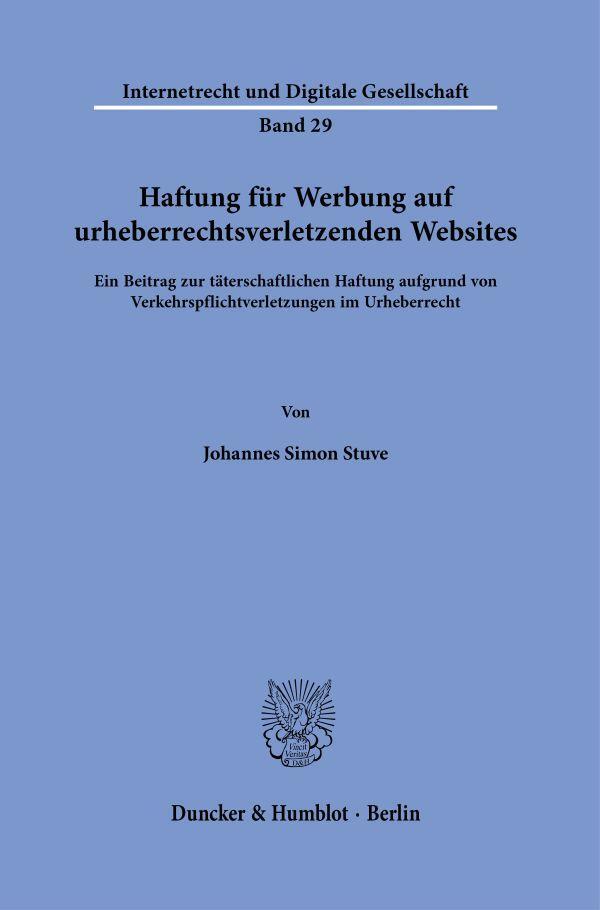 Cover: 9783428182459 | Haftung für Werbung auf urheberrechtsverletzenden Websites. | Stuve