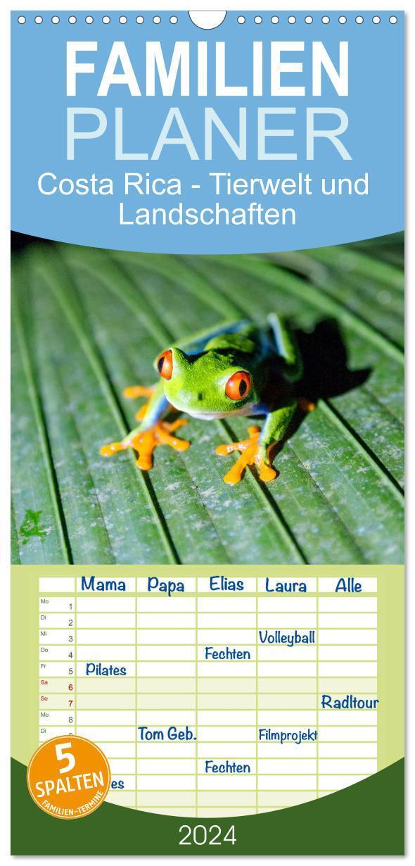 Cover: 9783383659232 | Familienplaner 2024 - Costa Rica - Tierwelt und Landschaften mit 5...