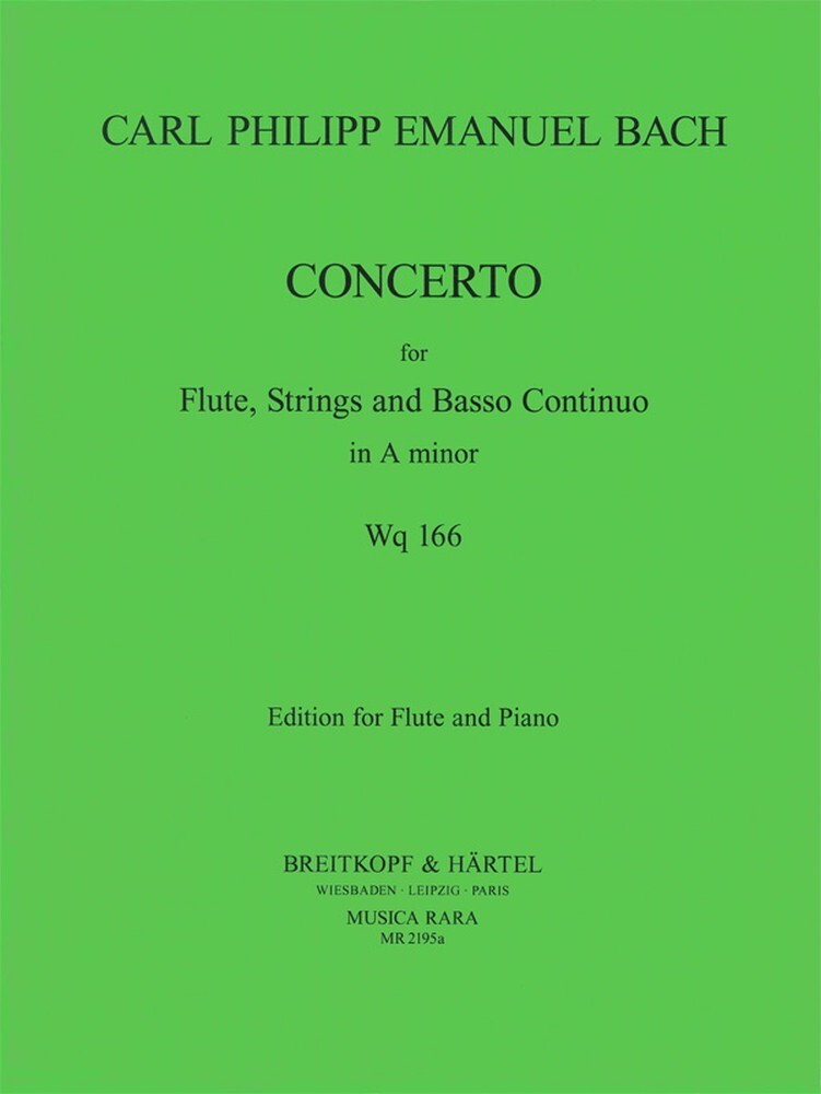 Cover: 9790004487457 | Konzert a-Moll Wq166 H431 für Flöte, Streicher und Bc für Flöte und...