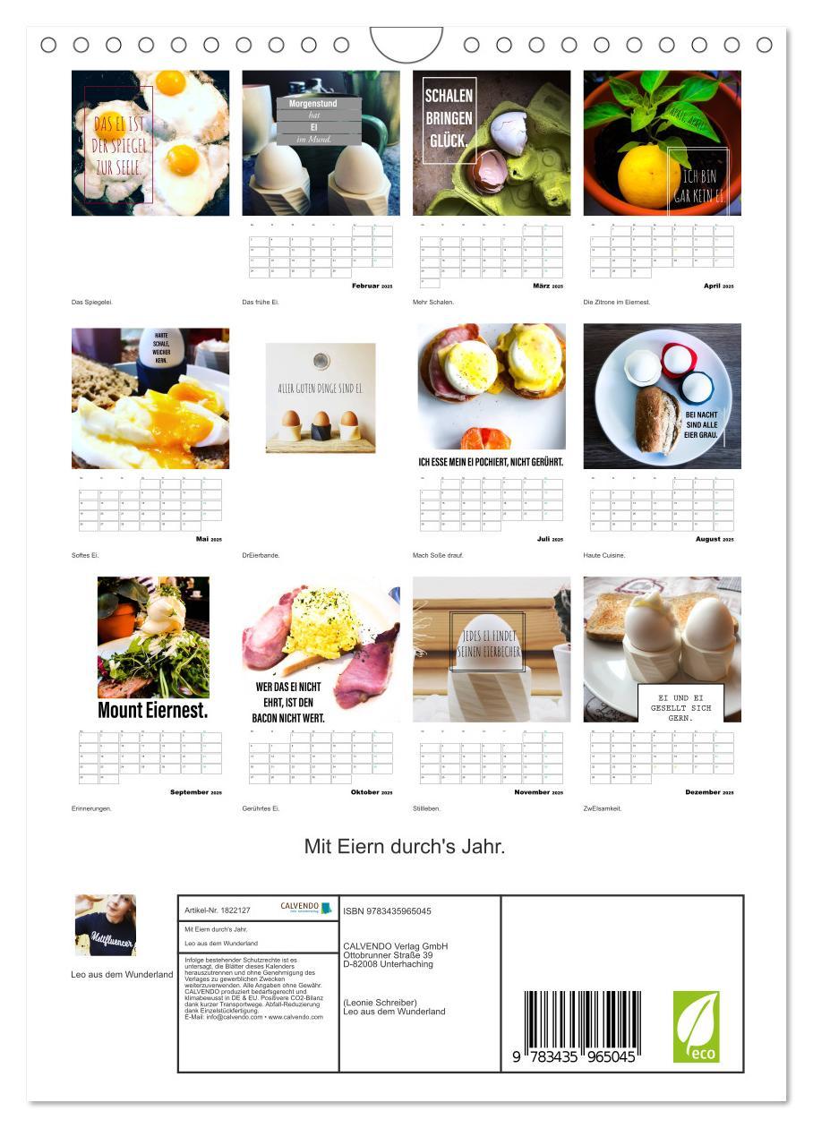 Bild: 9783435965045 | Mit Eiern durch's Jahr. (Wandkalender 2025 DIN A4 hoch), CALVENDO...