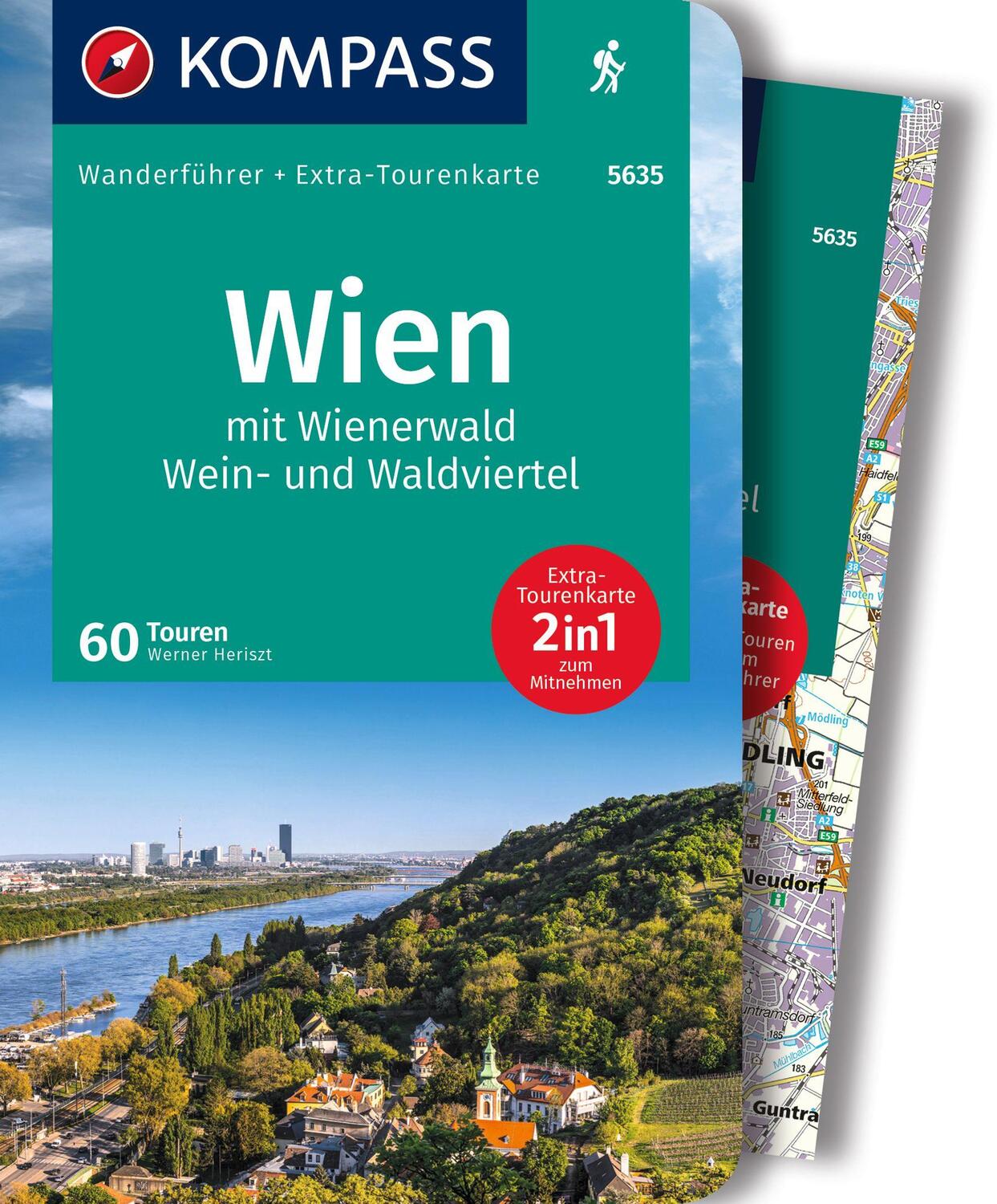 Cover: 9783991216100 | KOMPASS Wanderführer Wien mit Wienerwald, Wein- und Waldviertel, 60...