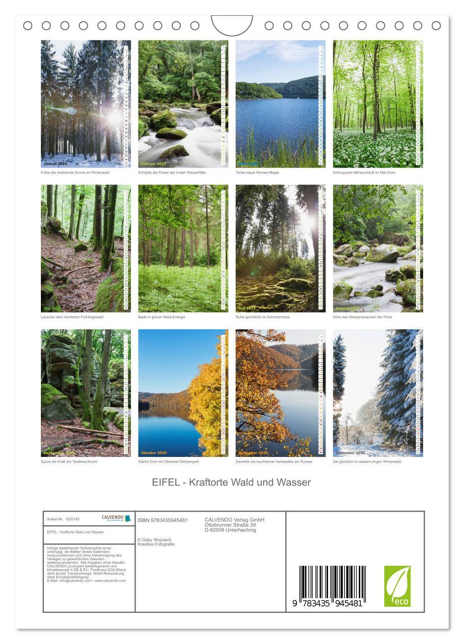 Bild: 9783435945481 | EIFEL - Kraftorte Wald und Wasser (Wandkalender 2025 DIN A4 hoch),...