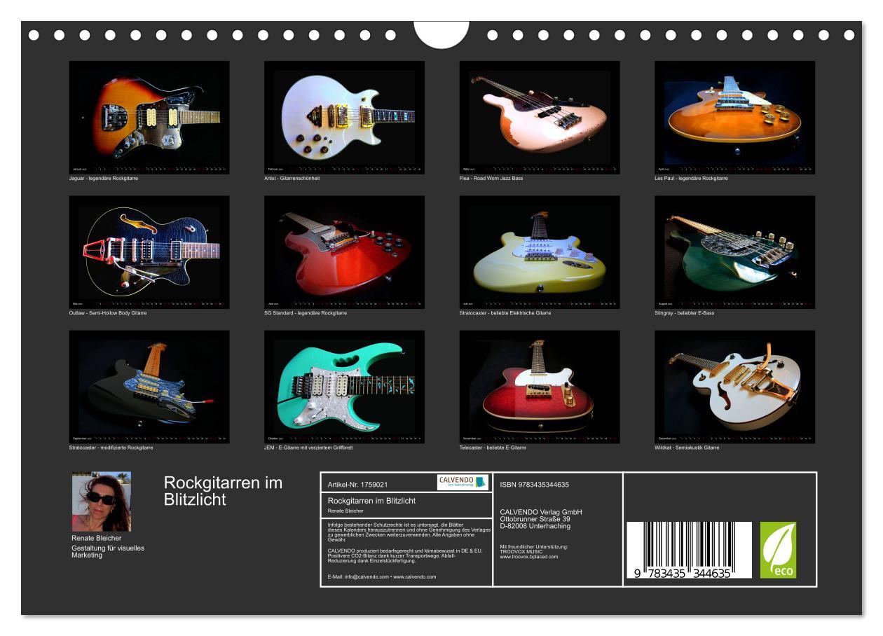 Bild: 9783435344635 | Rockgitarren im Blitzlicht (Wandkalender 2025 DIN A4 quer),...