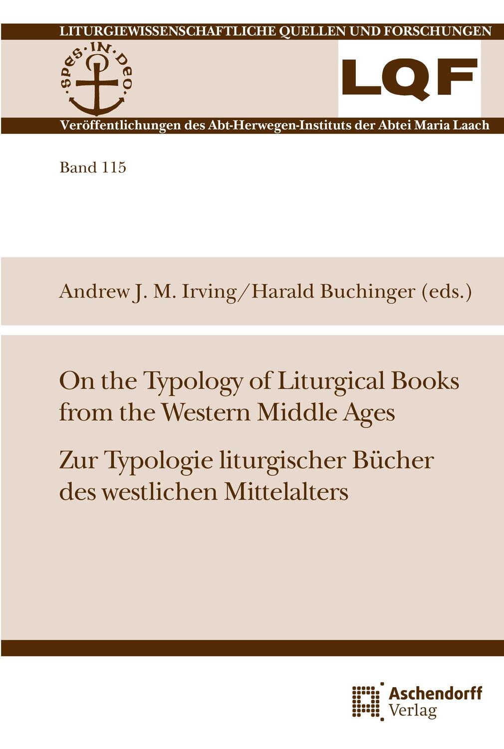 Cover: 9783402112922 | On the Typology of Liturgical Books from the Western Middle Ages....