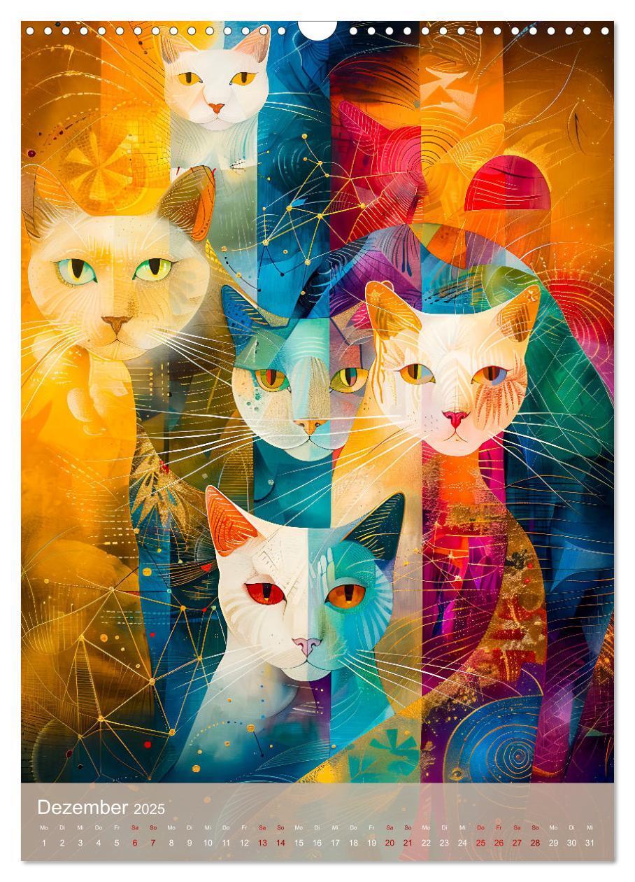 Bild: 9783457172148 | Astrale Katzen - Abstrakte Kunst für Katzenliebhaber (Wandkalender...