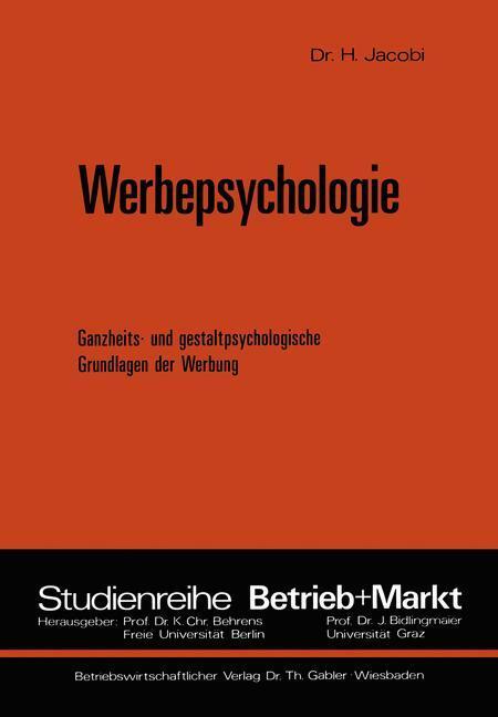 Cover: 9783409368728 | Werbepsychologie | Helmut Jacobi | Taschenbuch | Paperback | 140 S.