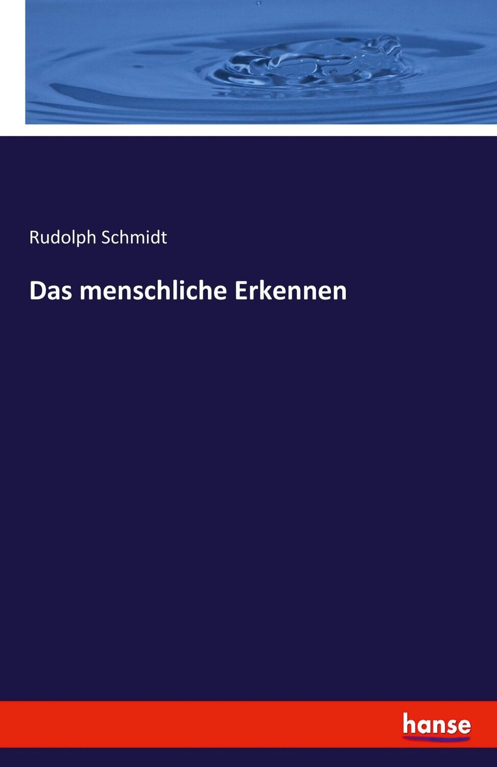 Cover: 9783742837240 | Das menschliche Erkennen | Rudolph Schmidt | Taschenbuch | Paperback