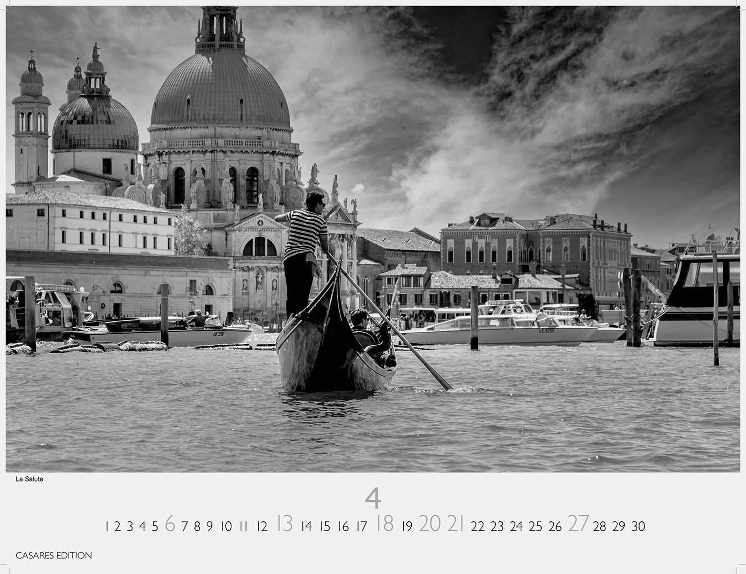 Bild: 9781835240182 | Venedig schw./weiss 2025 L 42x55 cm | Kalender | 14 S. | Deutsch