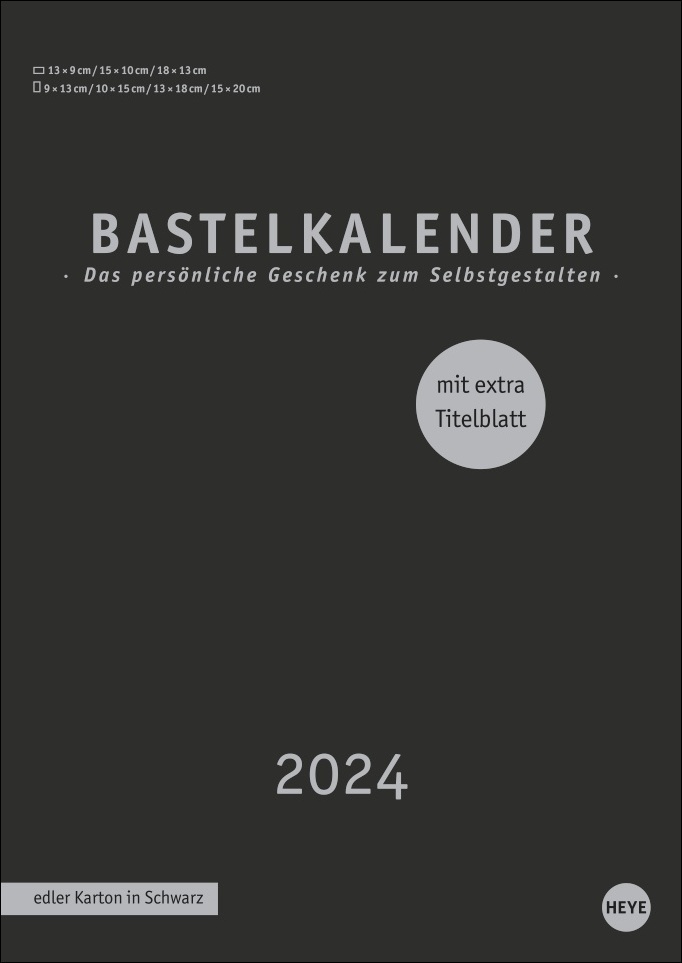Cover: 9783756402601 | Bastelkalender 2024 Premium schwarz A4. Blanko-Kalender zum Basteln...