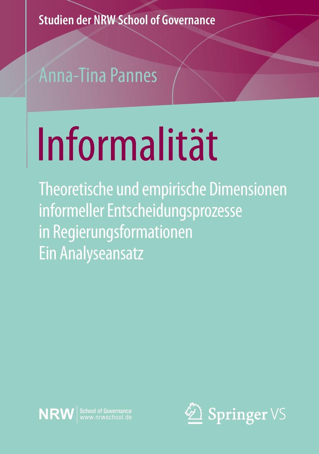 Cover: 9783531185590 | Informalität | Anna-Tina Pannes | Taschenbuch | Paperback | xiv | 2014