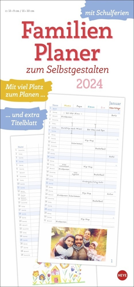 Cover: 9783756404223 | Familienplaner 2024 zum Selbstgestalten. Blanko-Kalender zum...