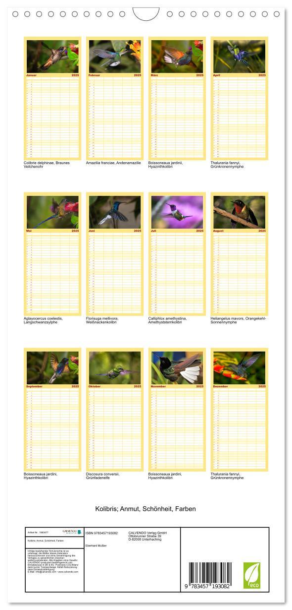 Bild: 9783457193082 | Familienplaner 2025 - Kolibris; Anmut, Schönheit, Farben mit 5...