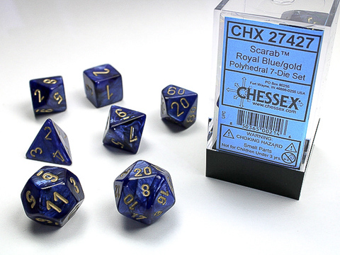 Cover: 850365002146 | Scarab® Polyhedral Royal Blue/gold 7-Die Set | deutsch | Chessex