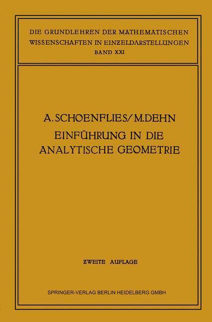 Cover: 9783662359914 | Einführung in die Analytische Geometrie der Ebene und des Raumes | x