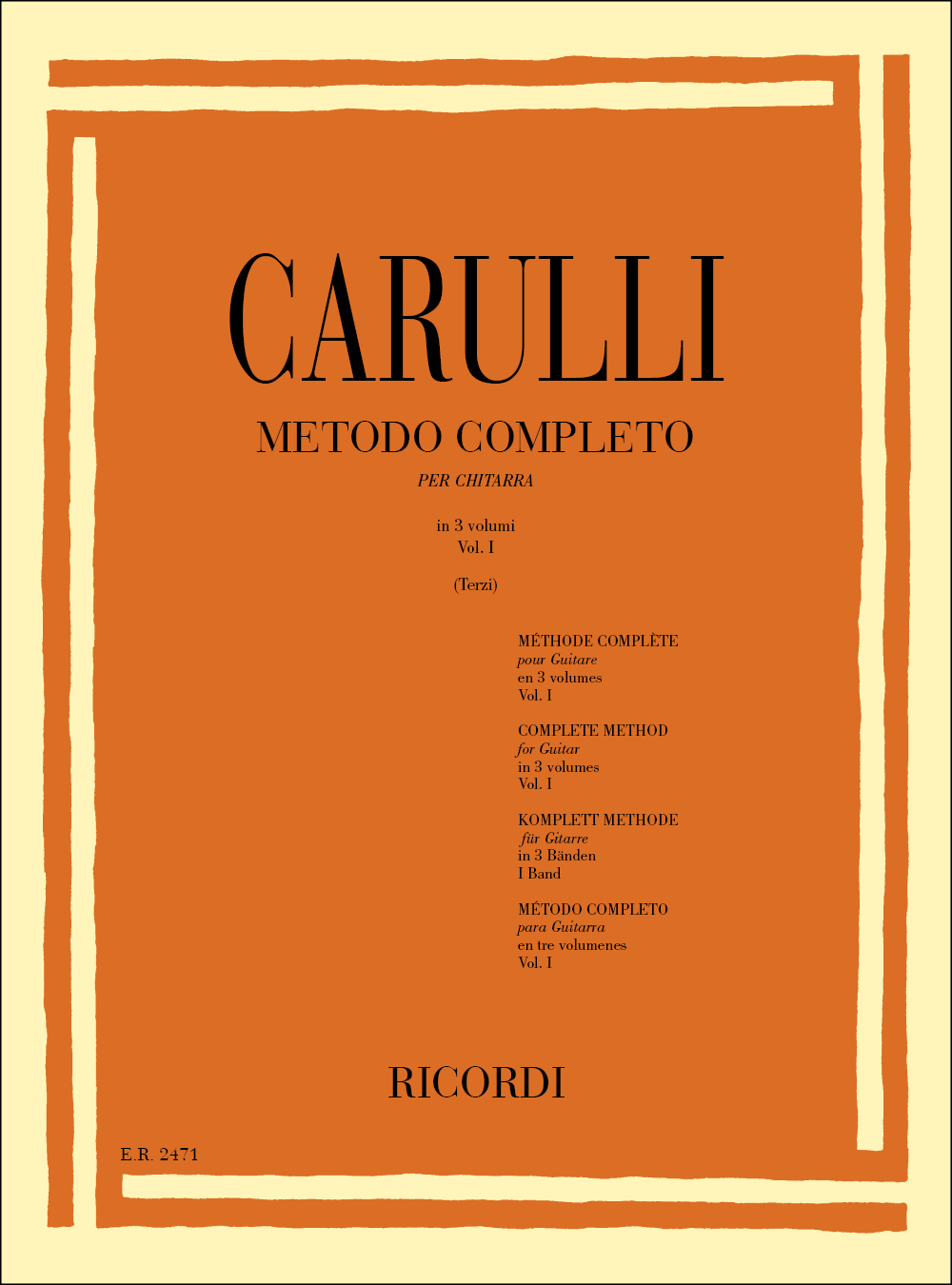 Cover: 9790041824710 | Metodo Completo Per Chitarra Vol. 1 | Volume I | Ferdinando Carulli