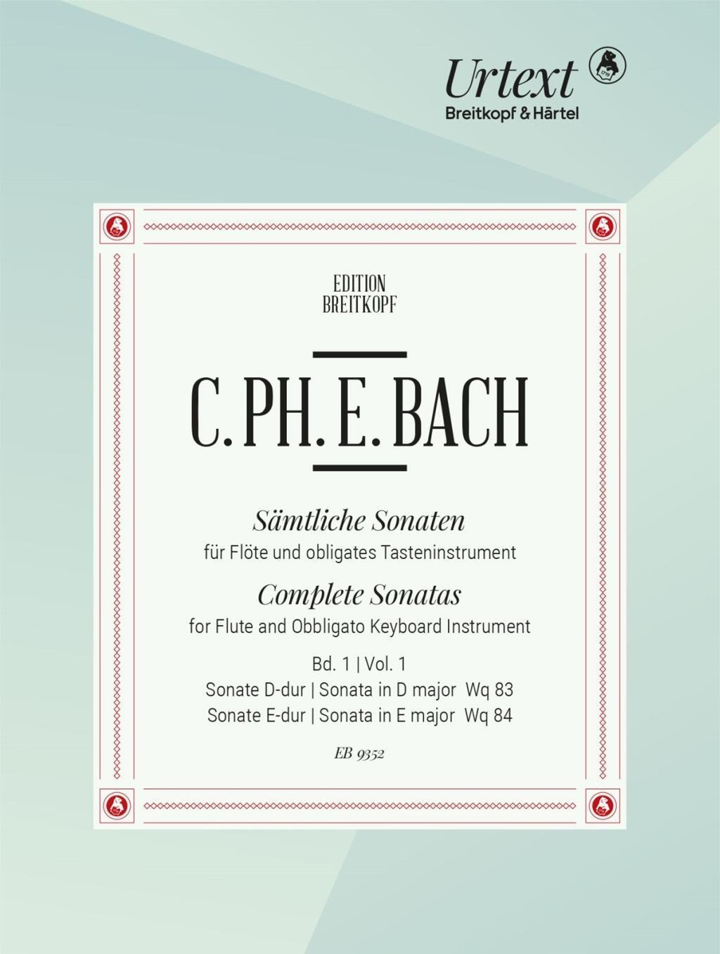 Cover: 9790004188163 | Sämtliche Sonaten 1 | Sonaten D-dur Wq 83 und E-dur Wq 84 | Bach