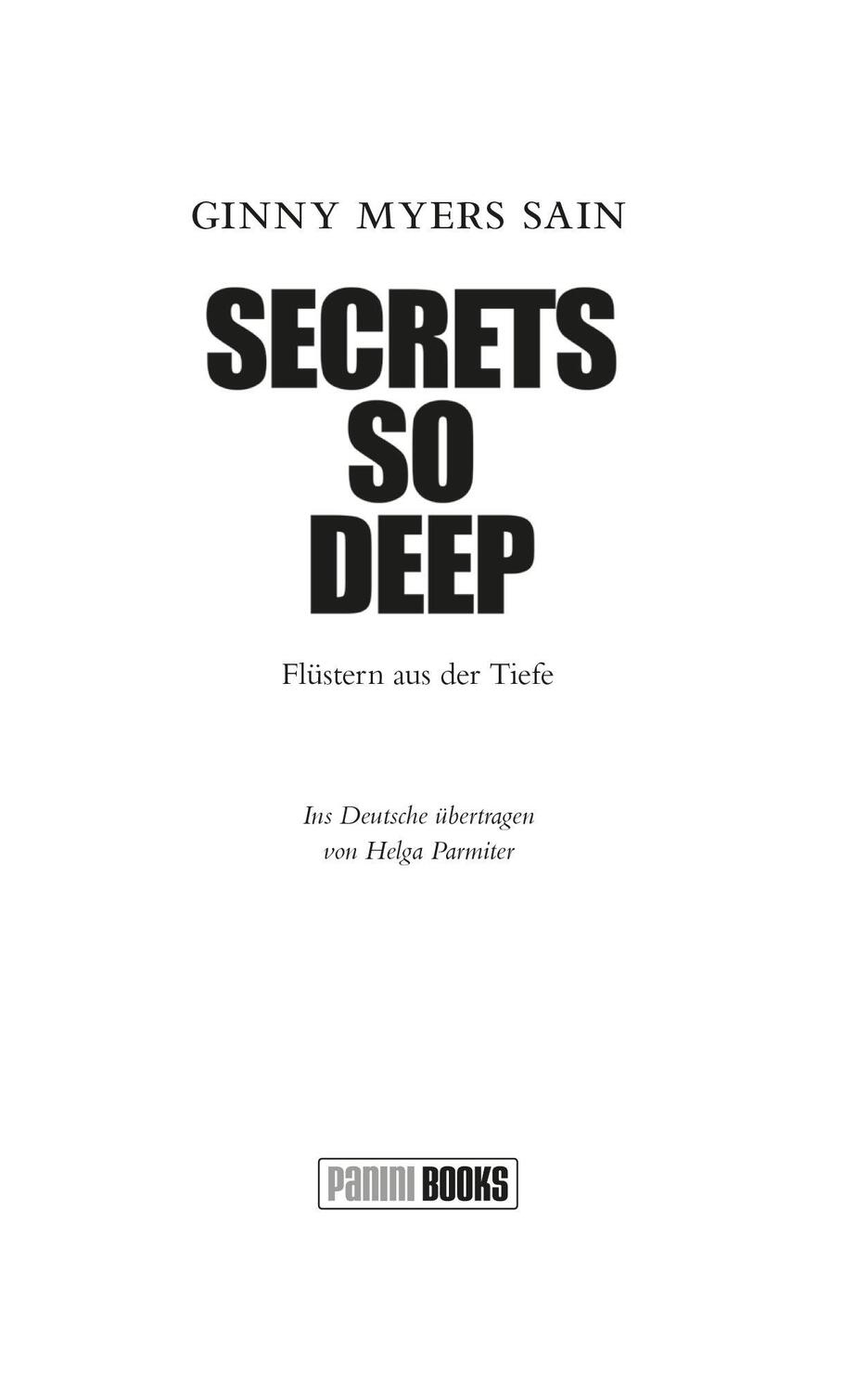 Bild: 9783833243349 | Secrets so Deep: Flüstern aus der Tiefe | Ginny Myers Sain | Buch