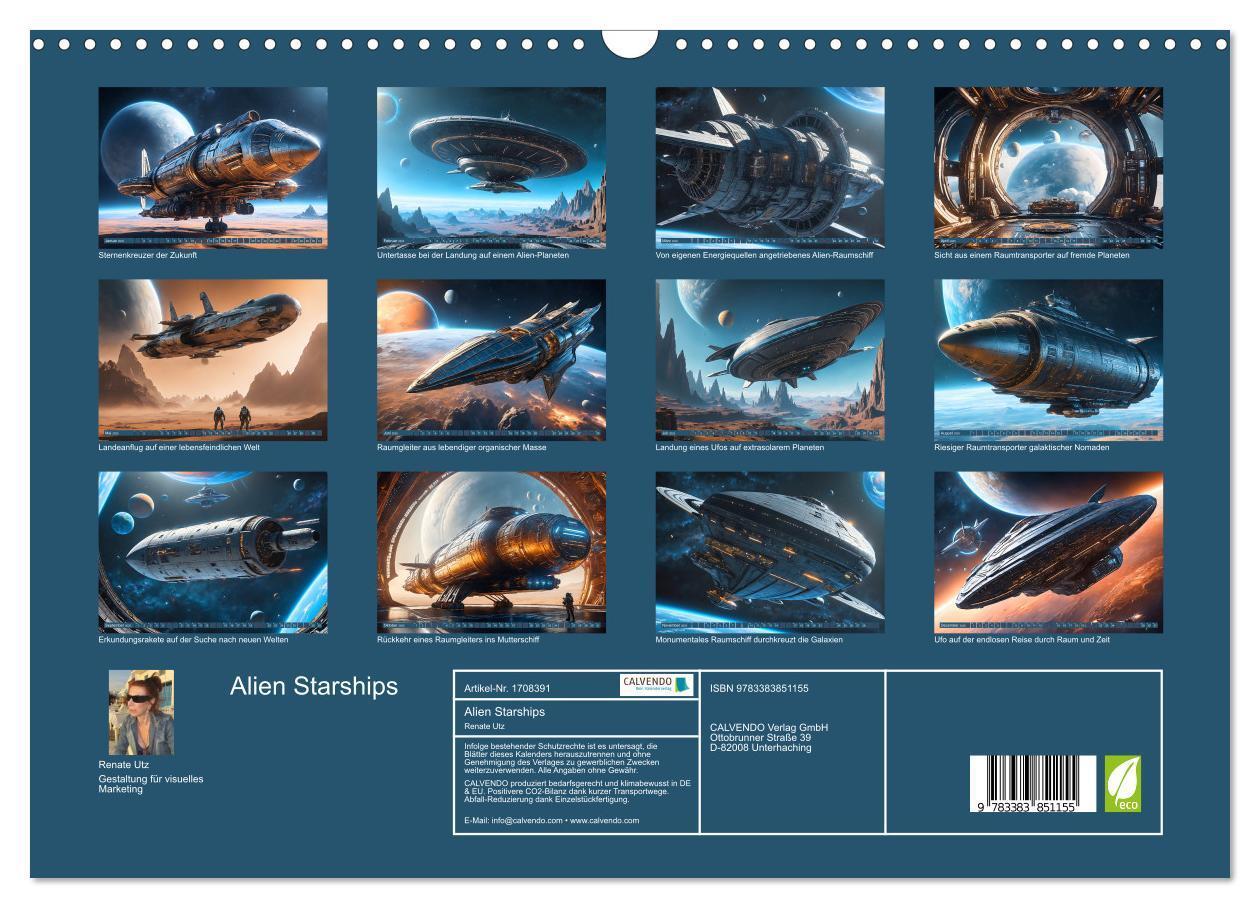 Bild: 9783383851155 | Alien Starships (Wandkalender 2025 DIN A3 quer), CALVENDO...