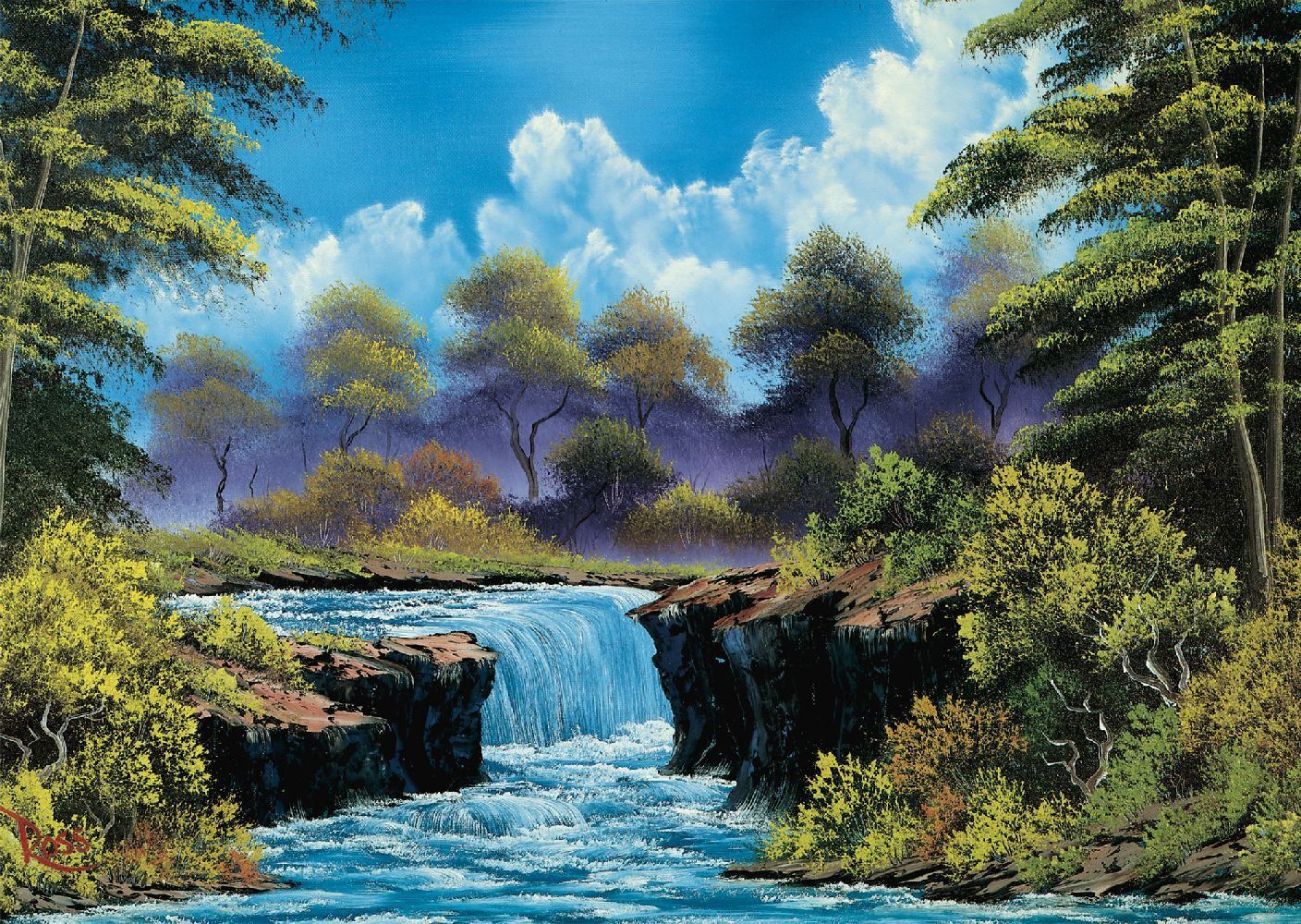 Bild: 4001504575380 | Wasserfall auf der Lichtung | Puzzle Bob Ross 1.000 Teile | Spiel