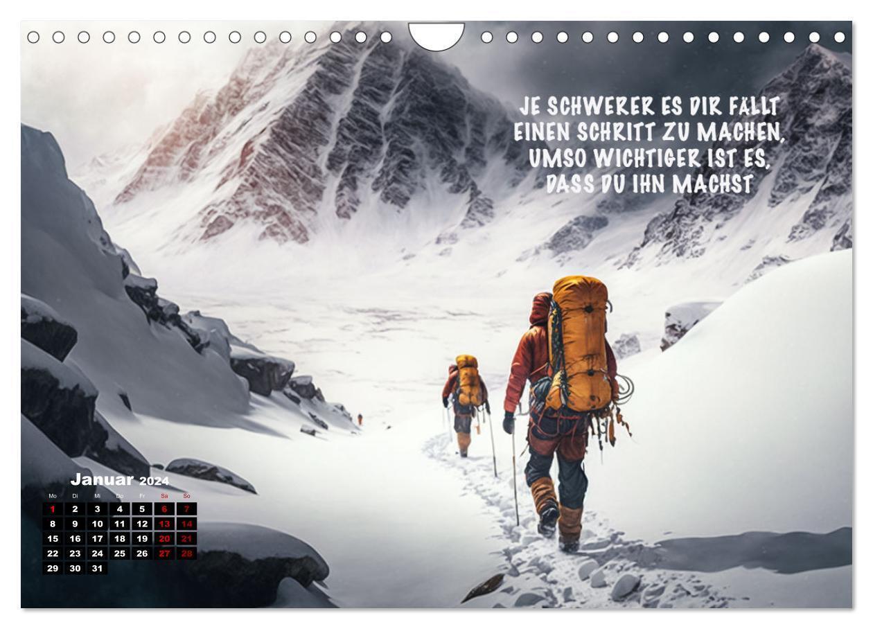 Bild: 9783675616615 | Motivation und Bergsteigen (Wandkalender 2024 DIN A4 quer),...