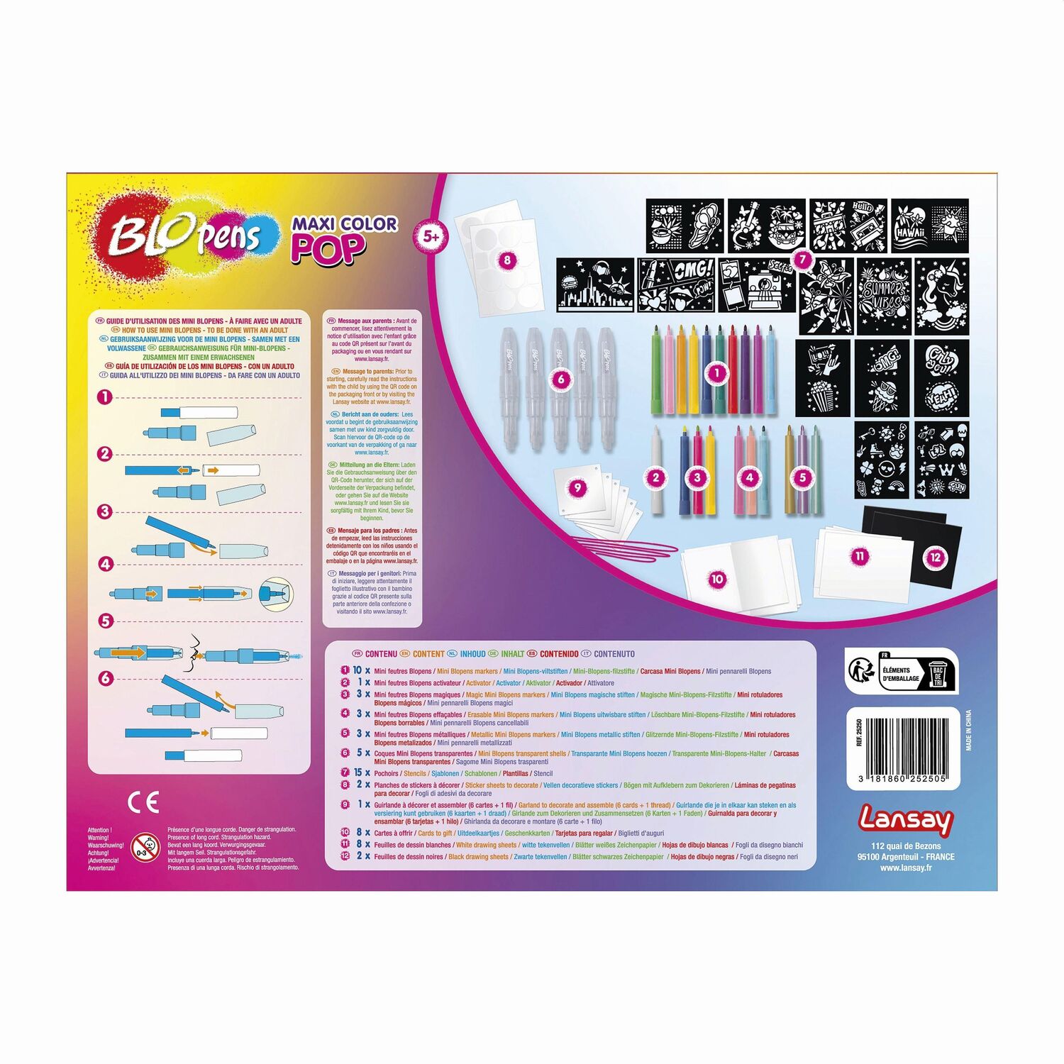 Bild: 3181860252505 | Blopens - Sprühstifteset Maxi Pop Art | Lansay | Stück | 3225250