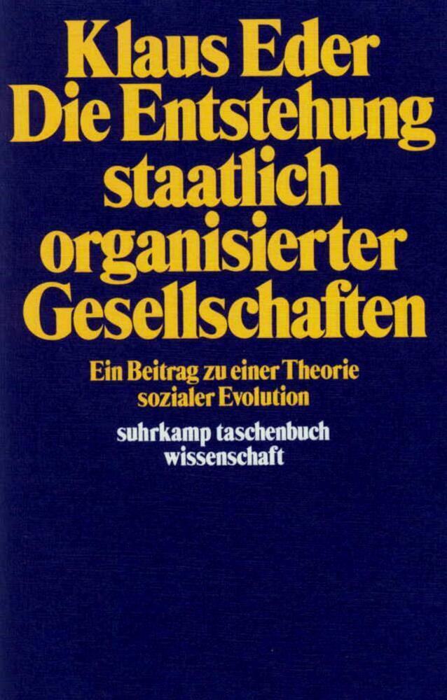 Cover: 9783518279328 | Die Entstehung staatlich organisierter Gesellschaften | Klaus Eder