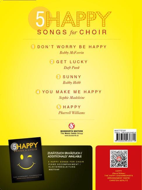 Bild: 9783865438379 | 5 Happy Songs For Choir SAB (Einzel-Gesangspartitur) | Carsten Gerlitz