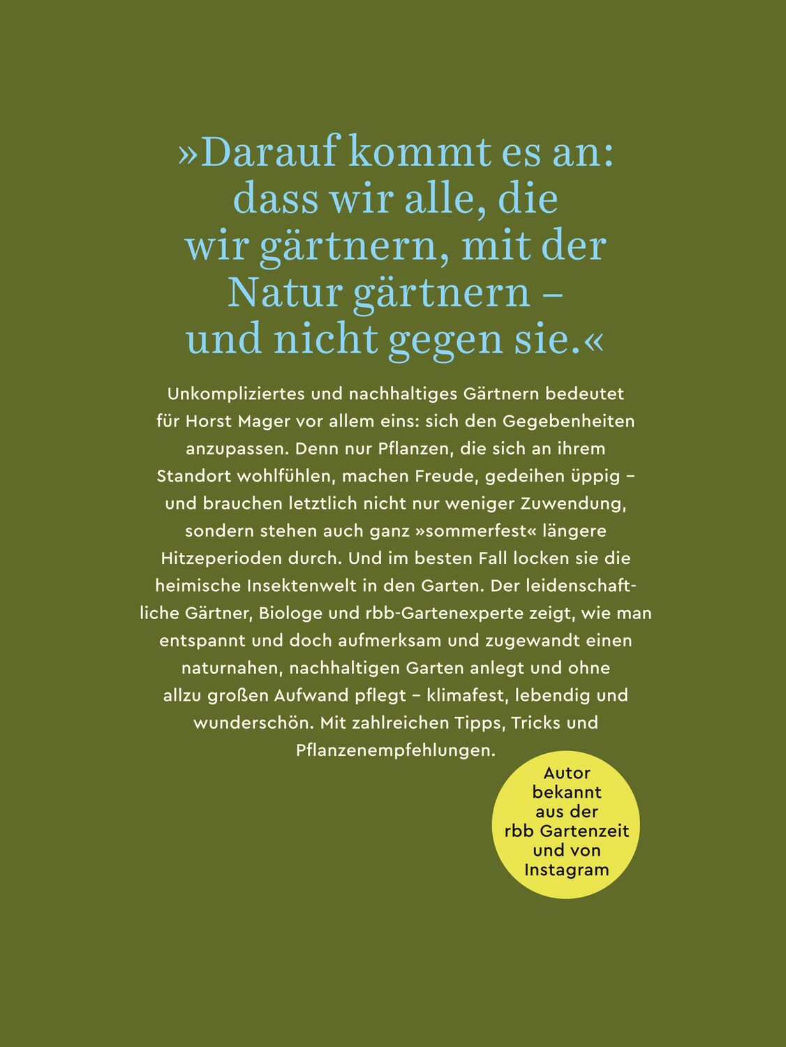 Rückseite: 9783458644170 | Einfach gärtnern! Naturnah und nachhaltig | Horst Mager | Buch | 2024